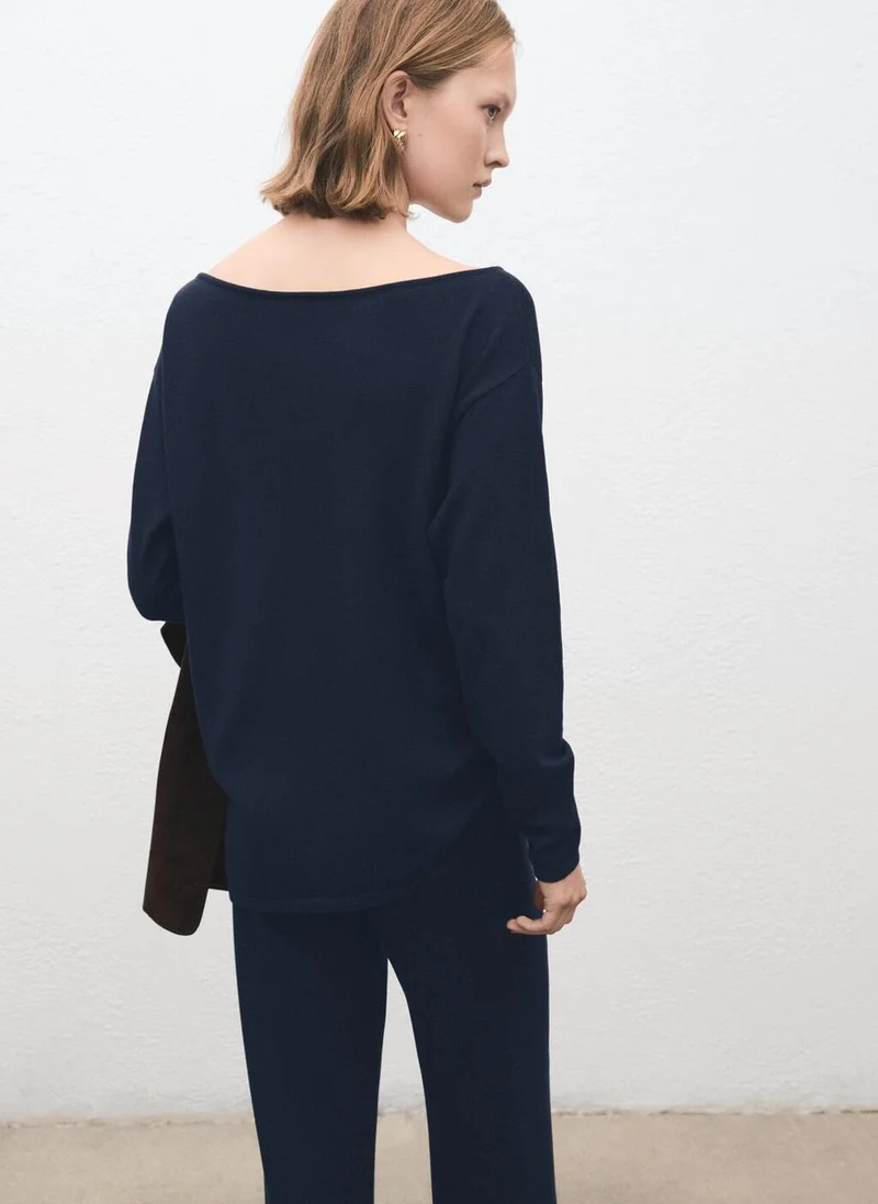 مانجو Boat-neck knitted sweater